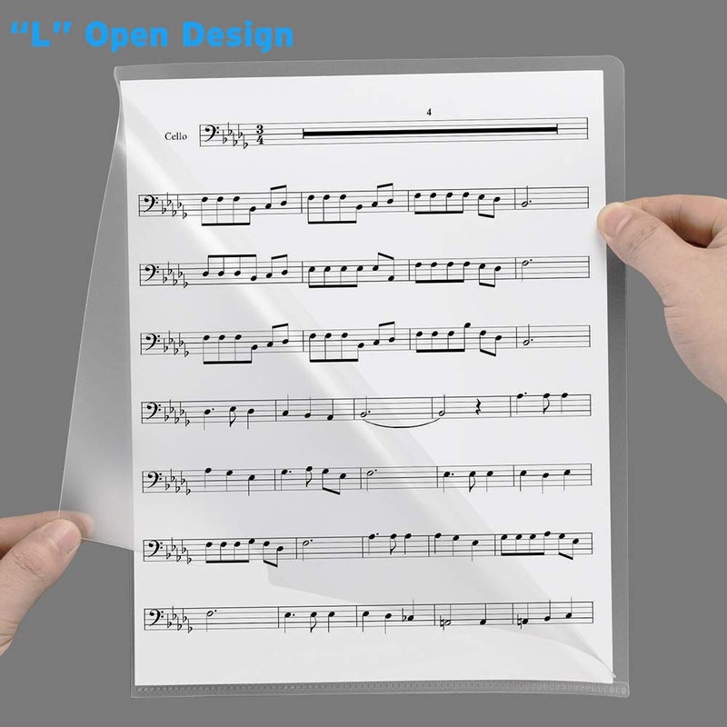 Sooez 25 Pack Clear Document Folder Project Pockets, Copy Safe Letter Size US Paper Poly Jacket Sleeves Folders Transparent Plastic Document Folders, Clear - Image 4